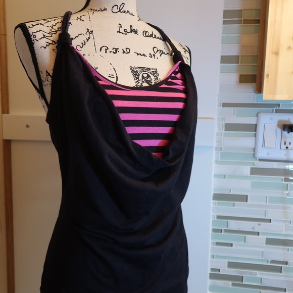 No Boundaries Tops - Drape Front tank top